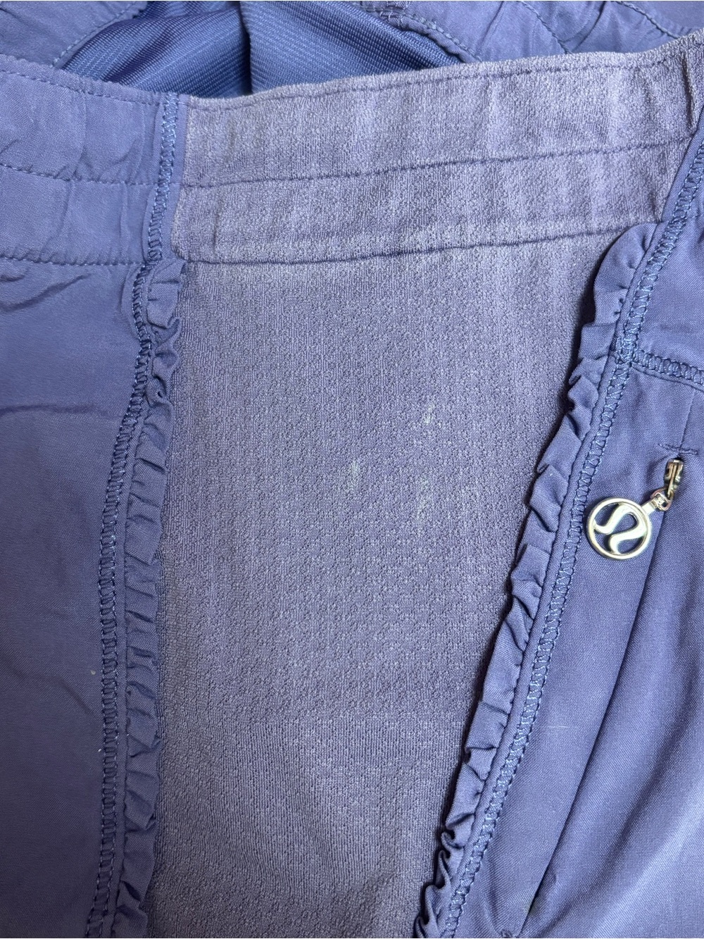 lululemon athletica Women’s Wild Indigo Ruffled Athletic Shorts - size unmarked - Picture 5 of 6